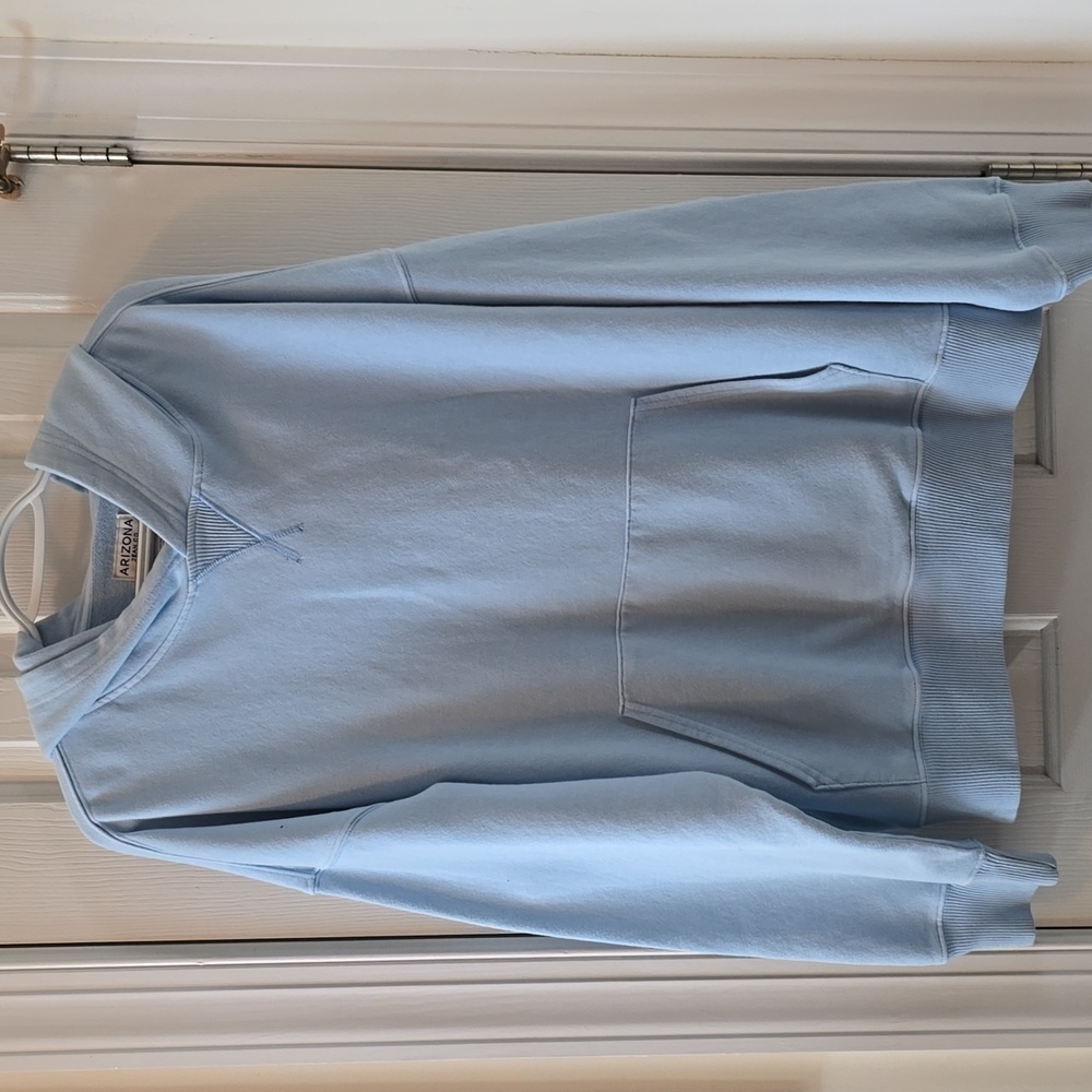 ARIZONA JEAN CO BRAND YOUNG MENS LIGHT BLUE PULLOVER HOODIE SIZE XL